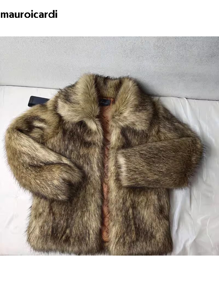 Men Formal Wear Coat - Mauroicardi Winter Short Thick Warm Hairy