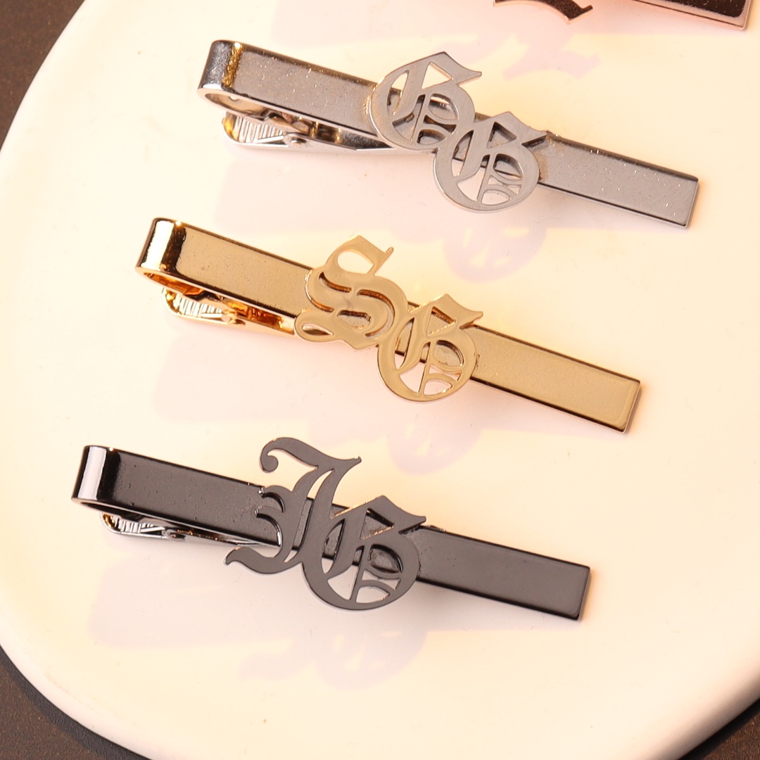 Tuxedo Lapel Pin - Custom Name Initials Tie Clip for