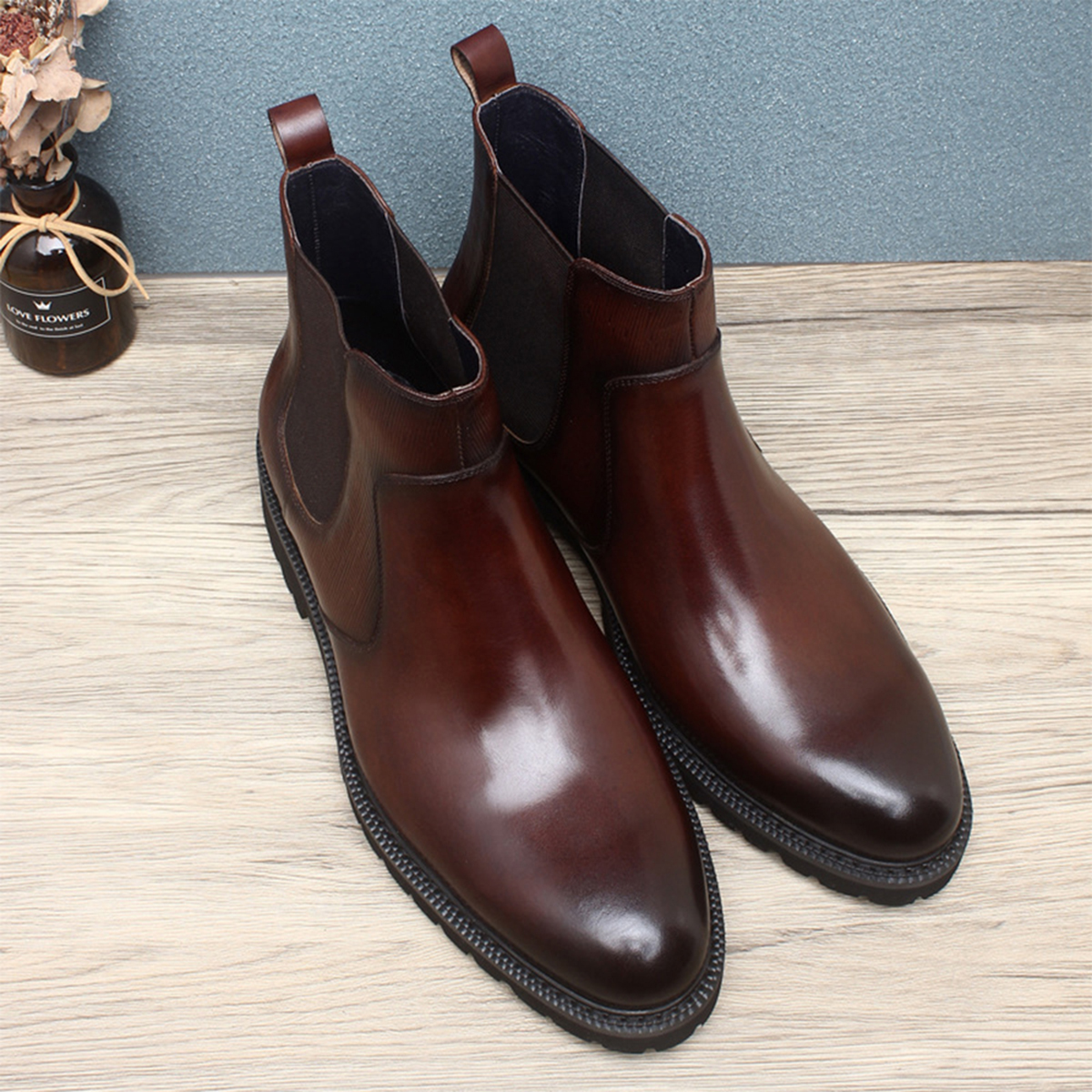 Men'S Formal Wear In Winter - Men's Brown Leather Chelsea Ankle Boots,