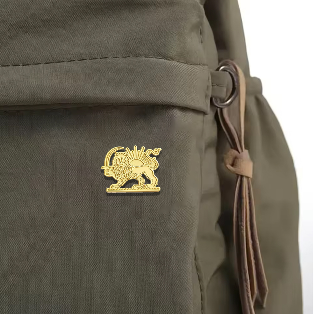 Tuxedo Lapel Pin - HIPEE Iran Lion Sun Pin Brooch