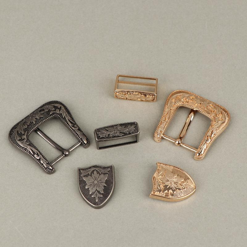 Tuxedo Lapel Pin - Vintage Belt Buckle Metal Floral Engraved
