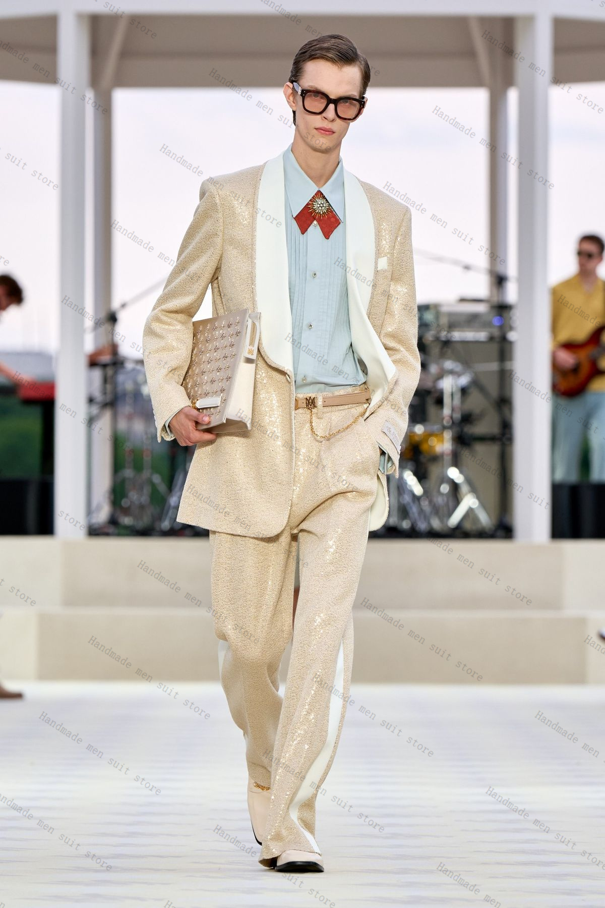 Glitter Sequins Men Suit Set 2 – обзор и цена Men Formal Wear Wedding Guest