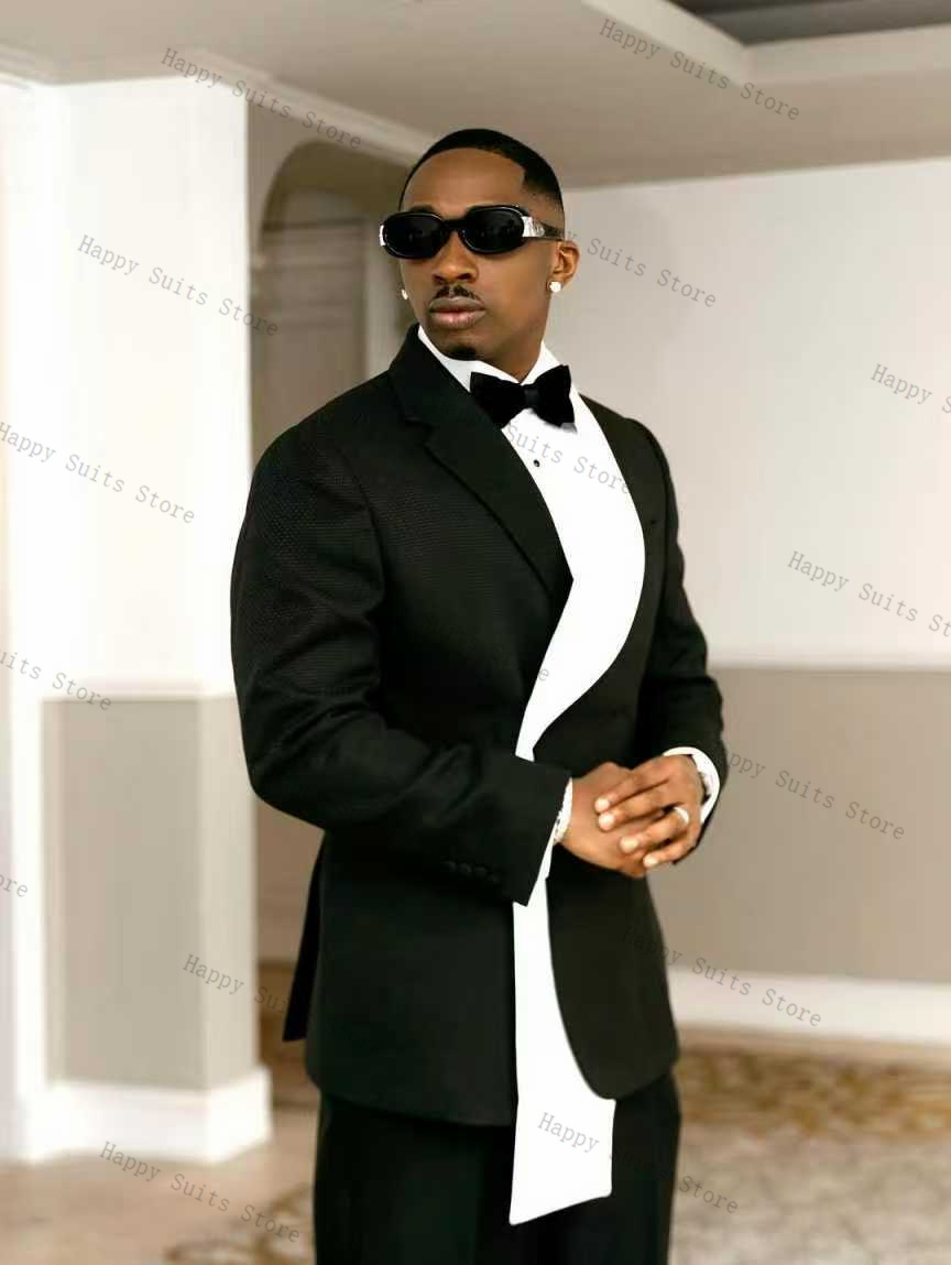Black White Men Suit Set 2 Pcs – обзор и цена Formal Wear Jersey For Men