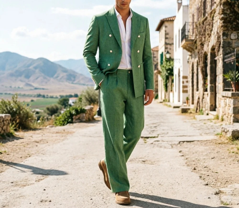 Sage Green Linen Men Suits Rel – обзор и цена Men Formal Wear Wedding Guest