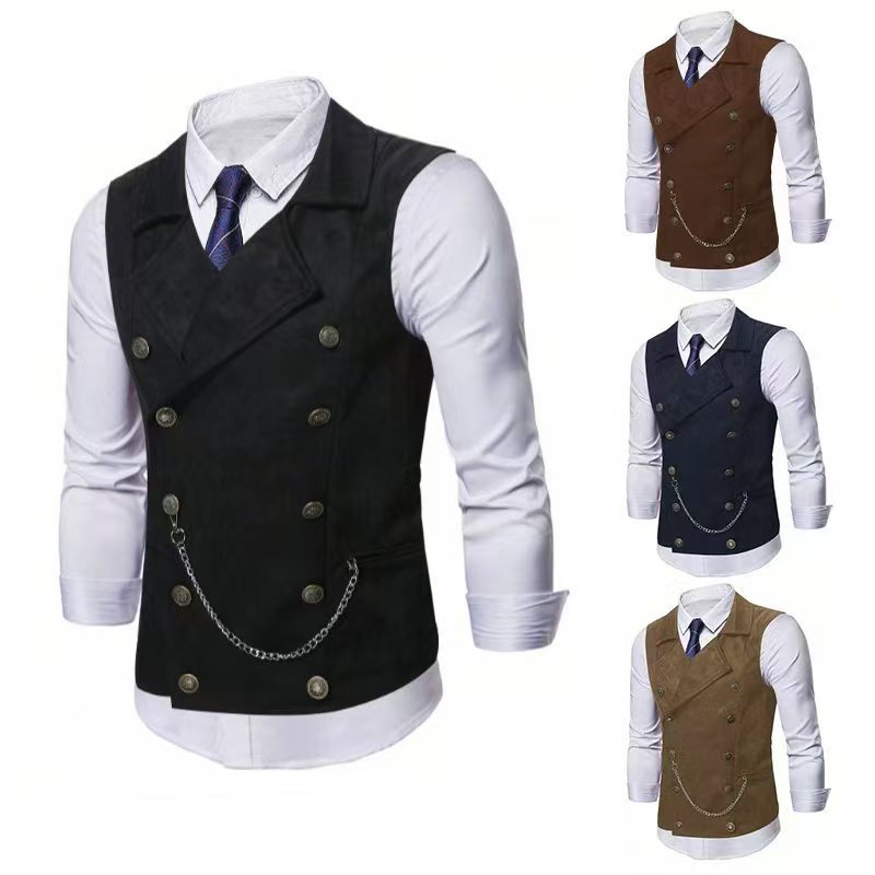 Men's Double Breasted Vest wit – обзор и цена Men Formal Wear Coat