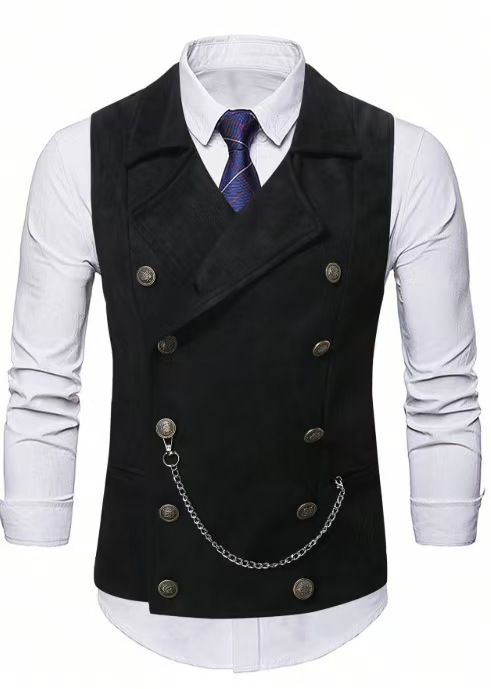 Men's Double Breasted Vest wit – обзор и цена Men Formal Wear Coat