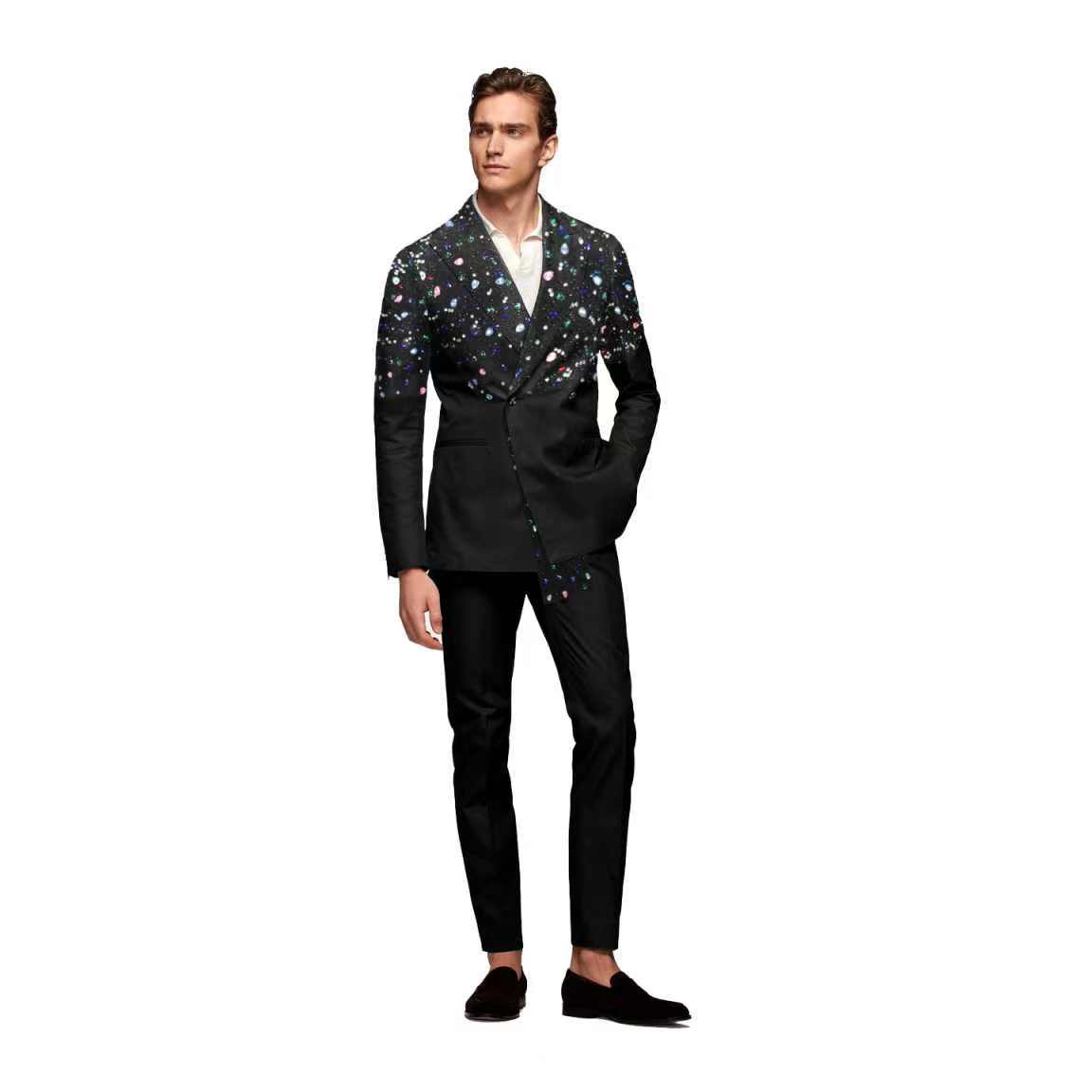 Black Men Suit Set 2 Pieces Cr – обзор и цена Formal Wear Jersey For Men
