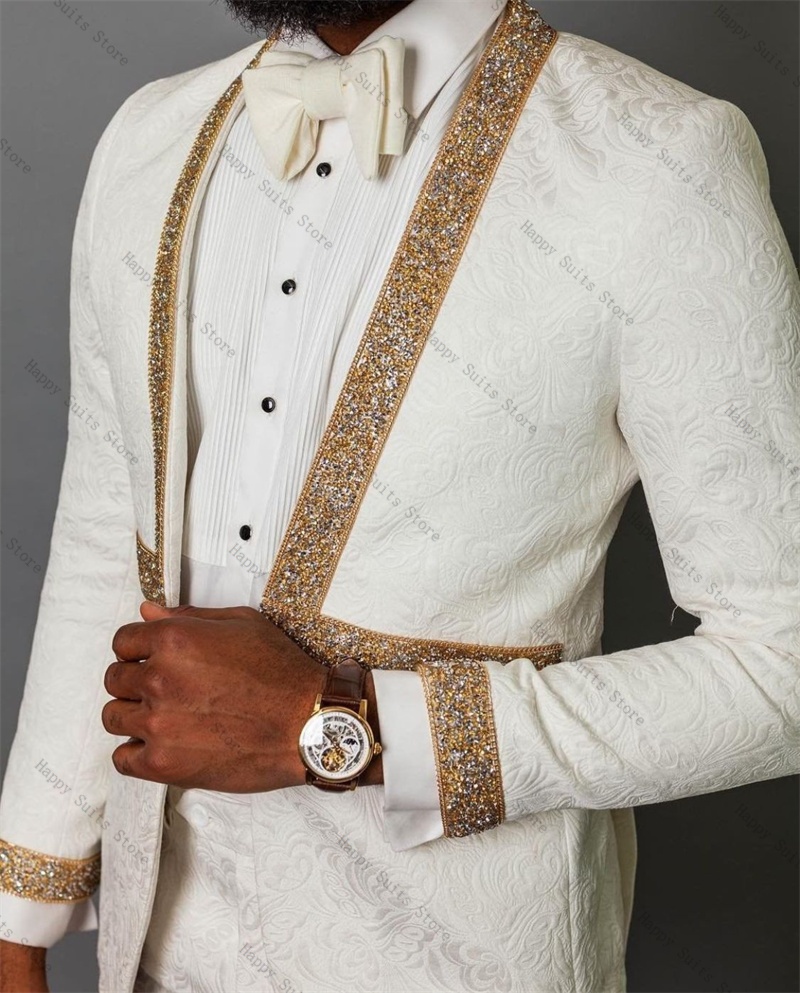 White Autumn Men Suit Set 2 Pi – обзор и цена Formal Wear Jersey For Men