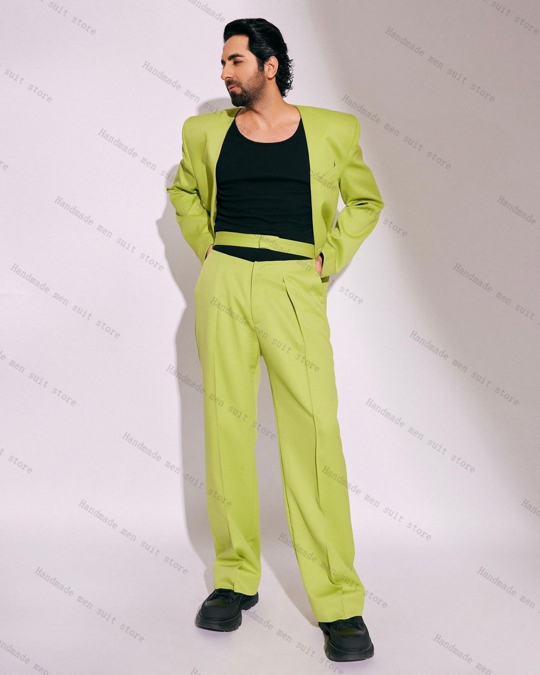 Fashion Green Men Suit Set 2 P – обзор и цена Men'S Formal Wear Belt