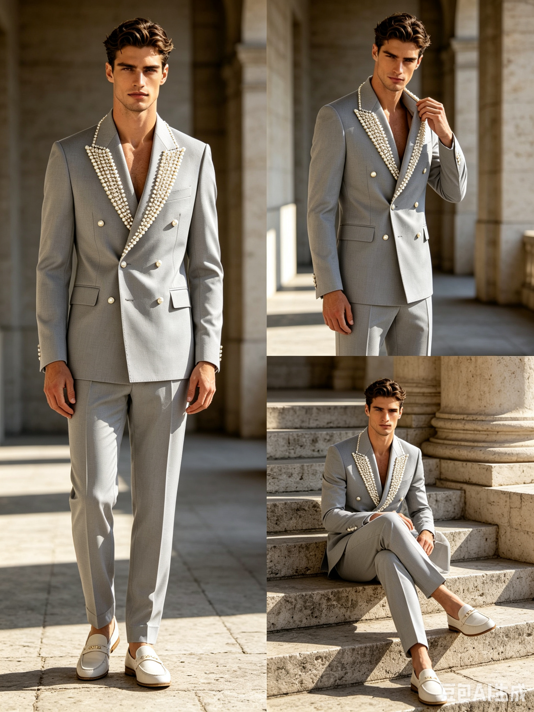 Pearls Men Suit Set 2 Pcs Blaz – обзор и цена Formal Wear Jersey For Men