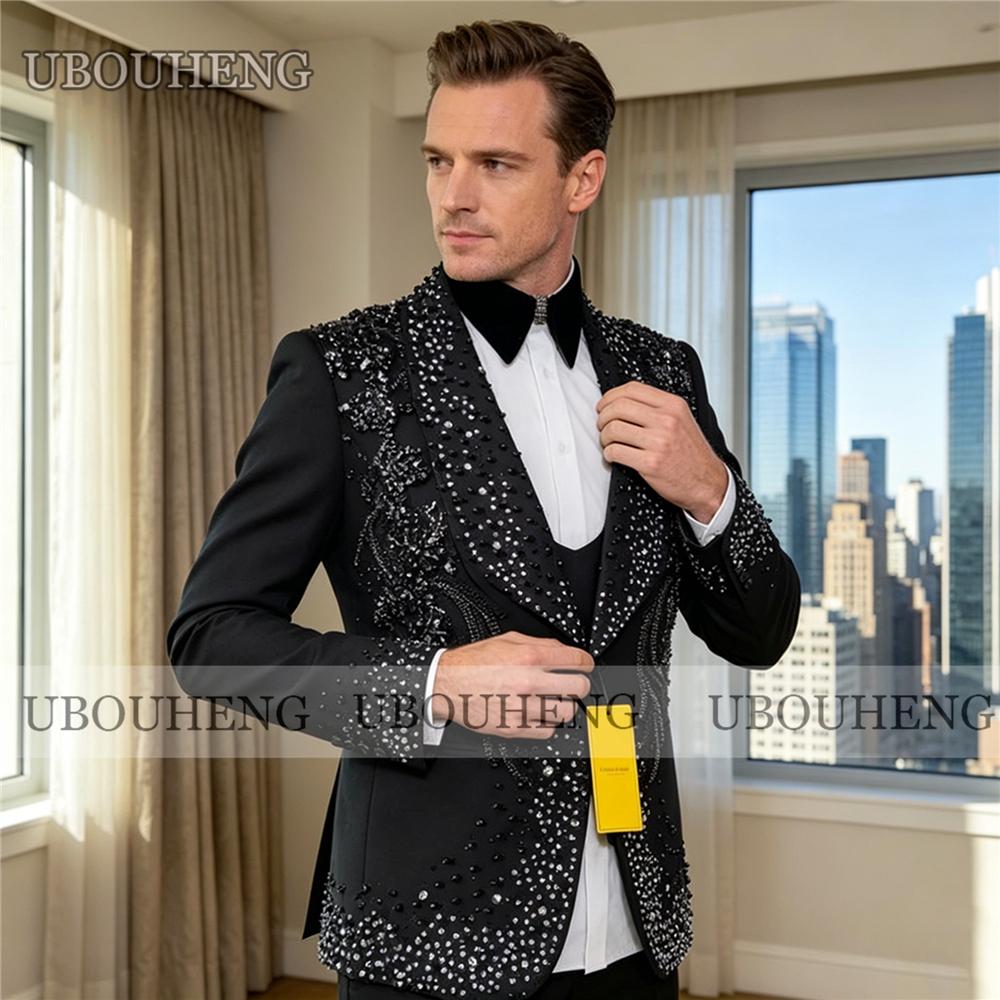 Luxury 3 Piece Men Suit Black  – обзор и цена Men Formal Wear Red