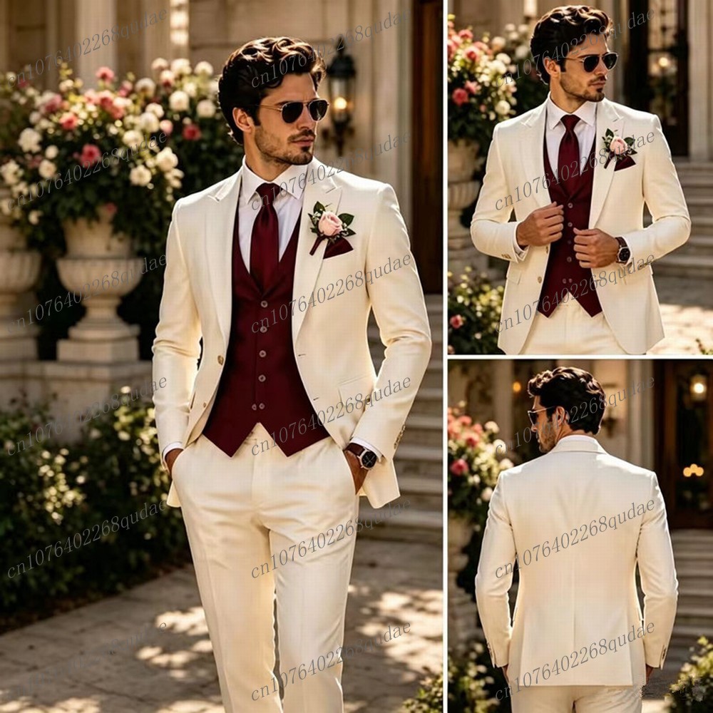 White And Burgundy Formal Men  – обзор и цена Formal Wear Jersey For Men