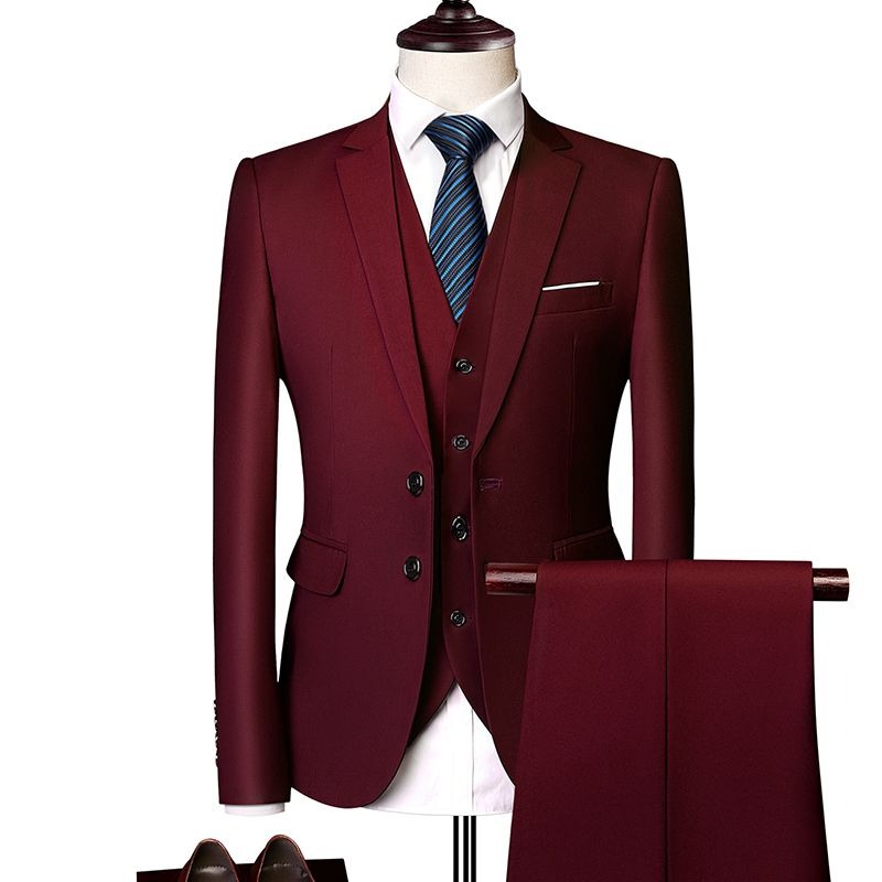 Korean Style Slim Fit Men's Su – обзор и цена Men Formal Wear Wedding Guest