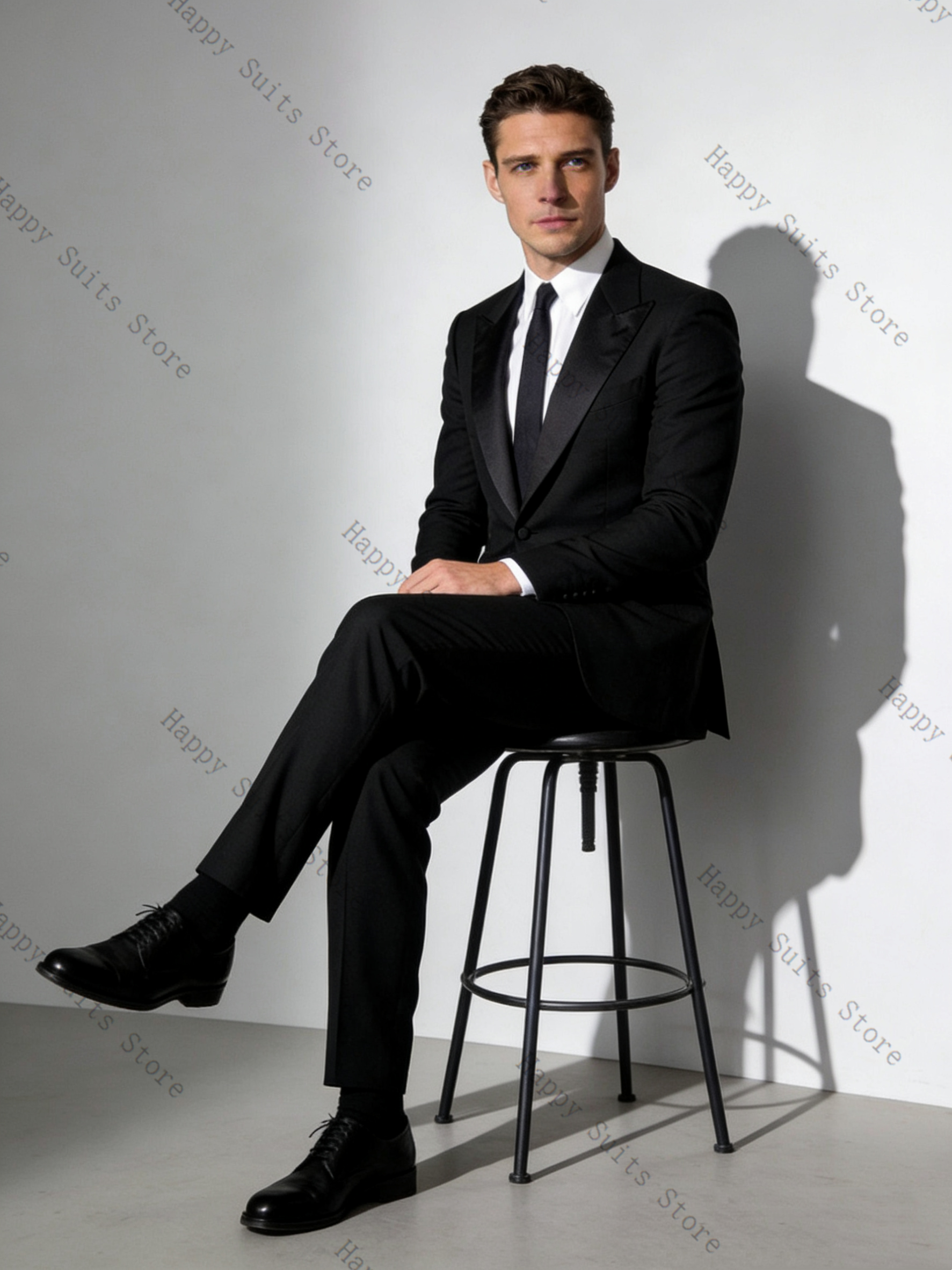 Spring Black Cotton Men Suit S – обзор и цена Formal Wear Jersey For Men