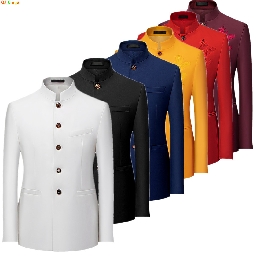 2026 Men's Chinese Style Long  – обзор и цена Men Formal Wear Red