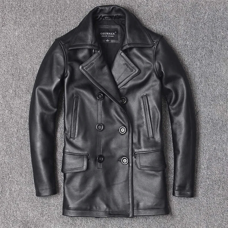 Genuine Leather Jacket Men's T – обзор и цена Men Formal Wear Coat