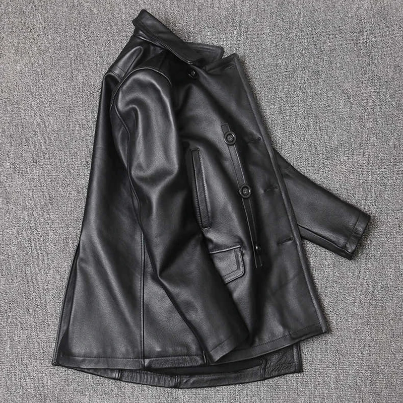 Genuine Leather Jacket Men's T – обзор и цена Men Formal Wear Coat