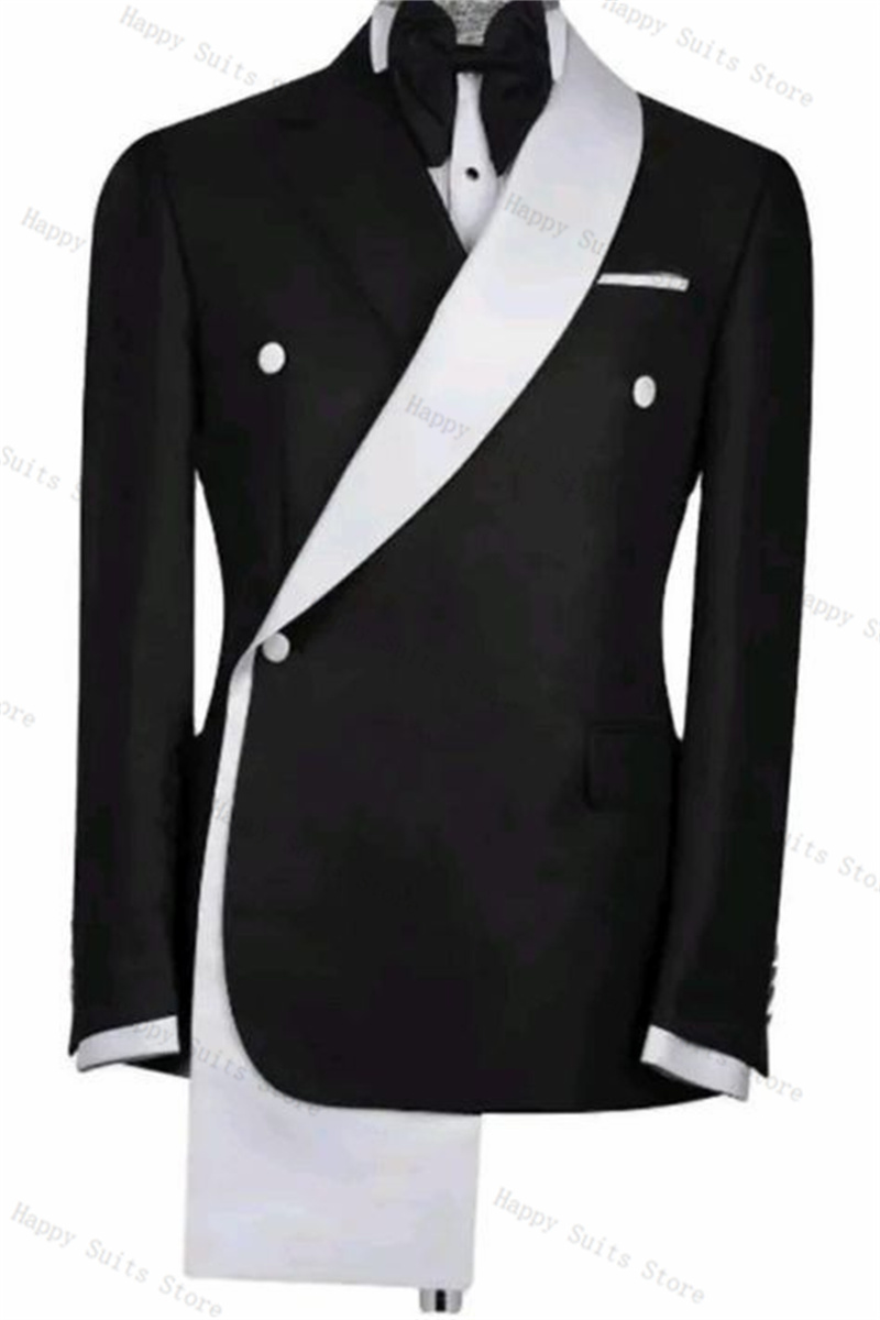 Black White Men Suit Set 2 Pie – обзор и цена Formal Wear Jersey For Men
