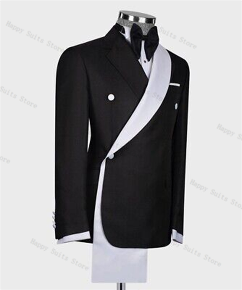 Black White Men Suit Set 2 Pie – обзор и цена Formal Wear Jersey For Men