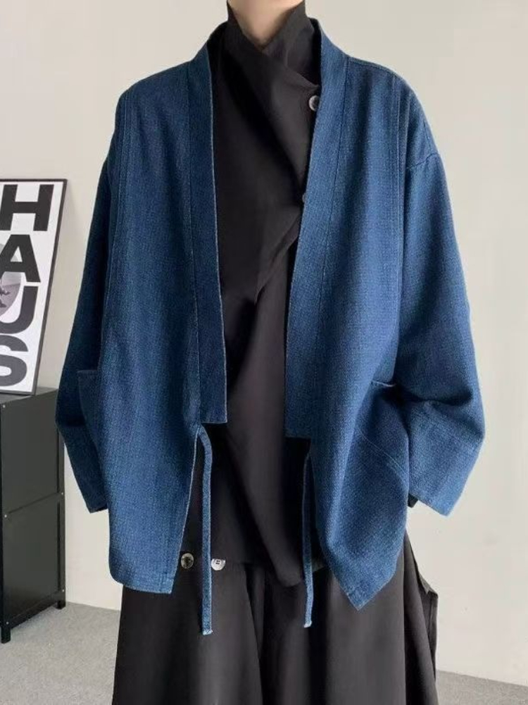 Vintage Japanese Style Denim C – обзор и цена Men Formal Wear Coat