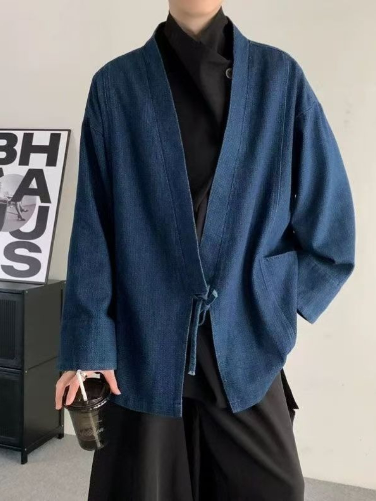 Vintage Japanese Style Denim C – обзор и цена Men Formal Wear Coat