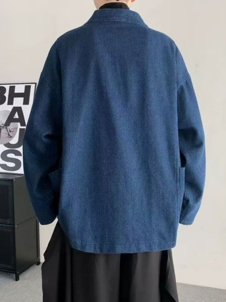 Vintage Japanese Style Denim C – обзор и цена Men Formal Wear Coat