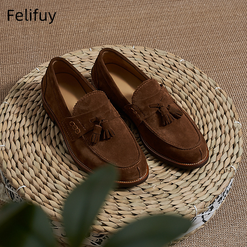 New Brown Men Flat Loafers Cow – обзор и цена Men Formal Wear Dress