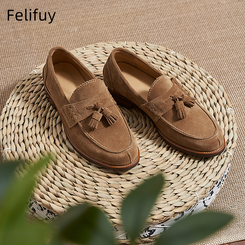 New Brown Men Flat Loafers Cow – обзор и цена Men Formal Wear Dress