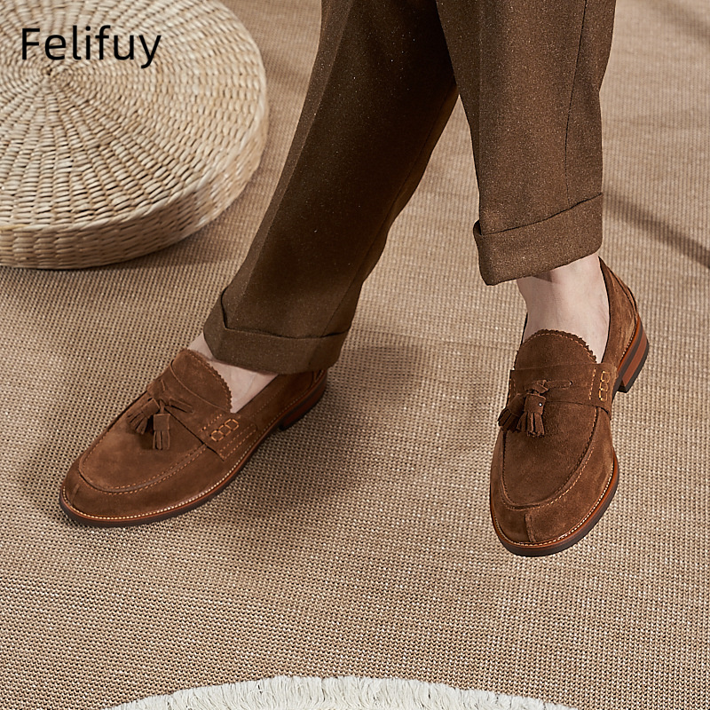 New Brown Men Flat Loafers Cow – обзор и цена Men Formal Wear Dress