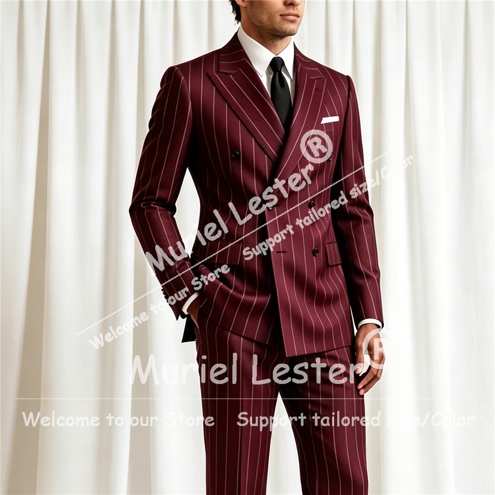 Elegant Stripes Suit Men 2 Pie – обзор и цена Men Formal Wear Coat