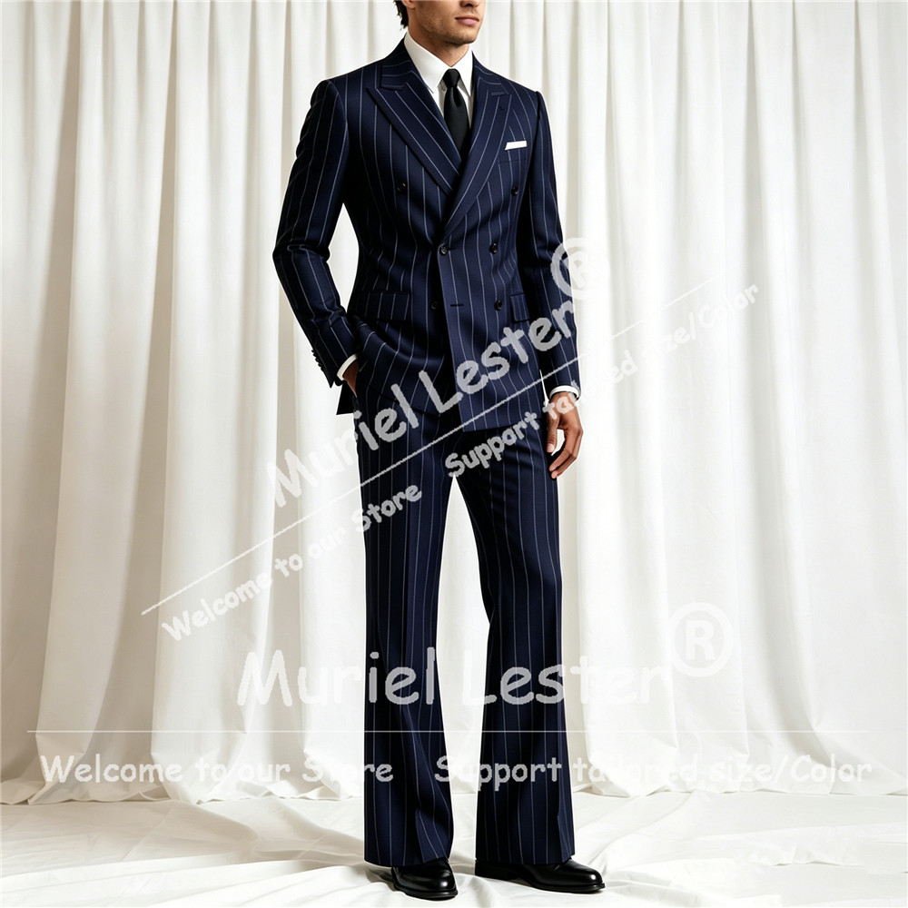 Elegant Stripes Suit Men 2 Pie – обзор и цена Men Formal Wear Coat