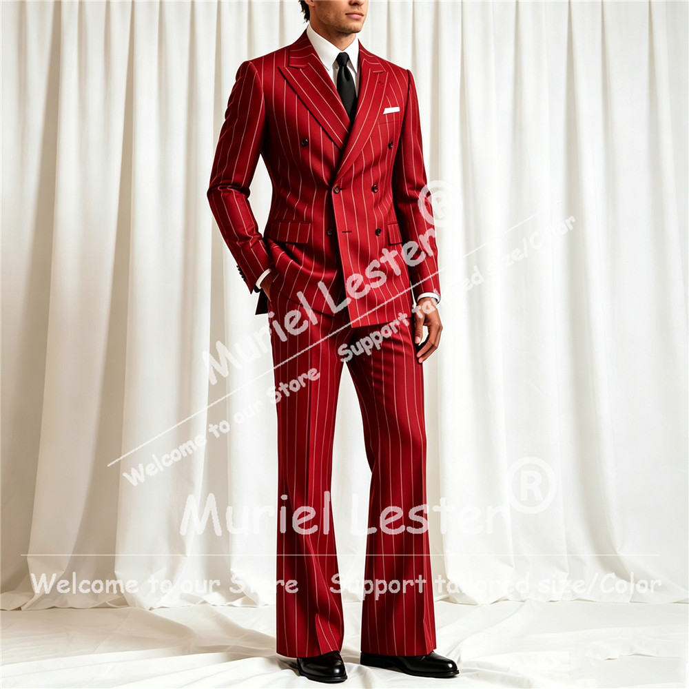 Elegant Stripes Suit Men 2 Pie – обзор и цена Men Formal Wear Coat