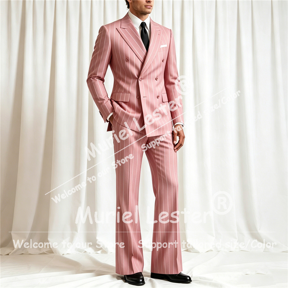 Elegant Stripes Suit Men 2 Pie – обзор и цена Men Formal Wear Coat