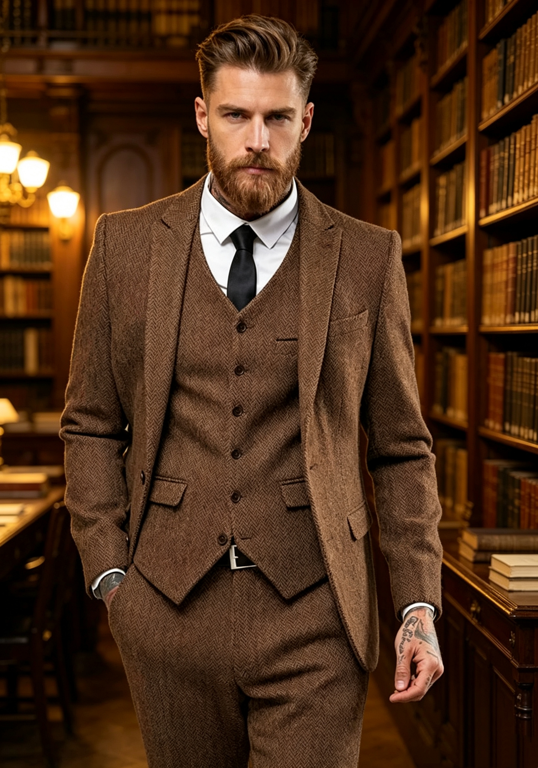 Dark Brown Wool Tweed Winter S – обзор и цена Men Formal Wear Coat