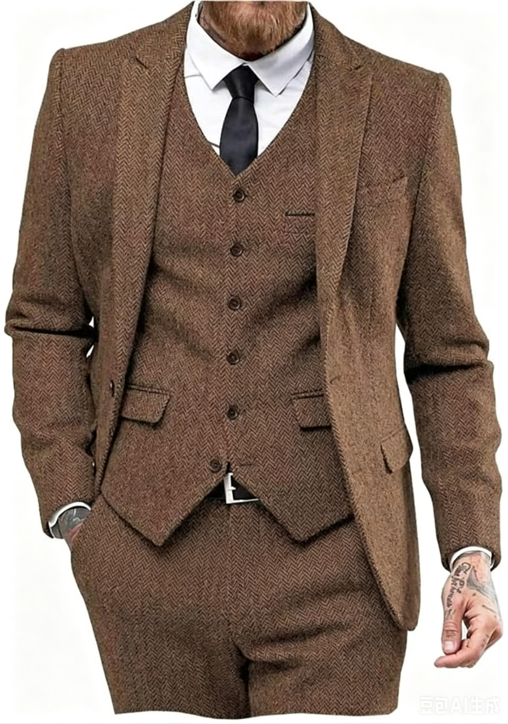 Dark Brown Wool Tweed Winter S – обзор и цена Men Formal Wear Coat