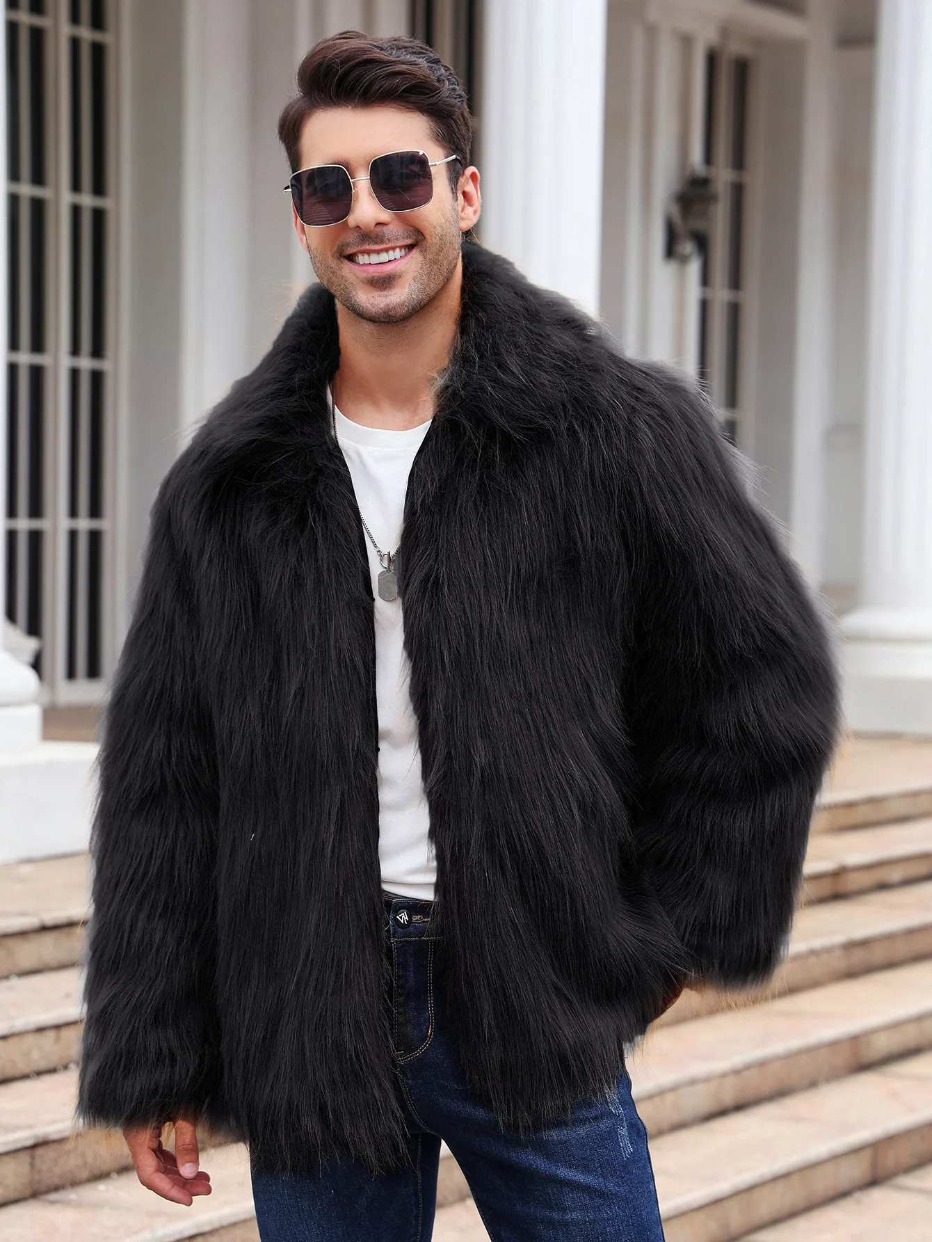 Men Faux Fox Fur Jacket Coat W – обзор и цена Men Formal Wear Coat