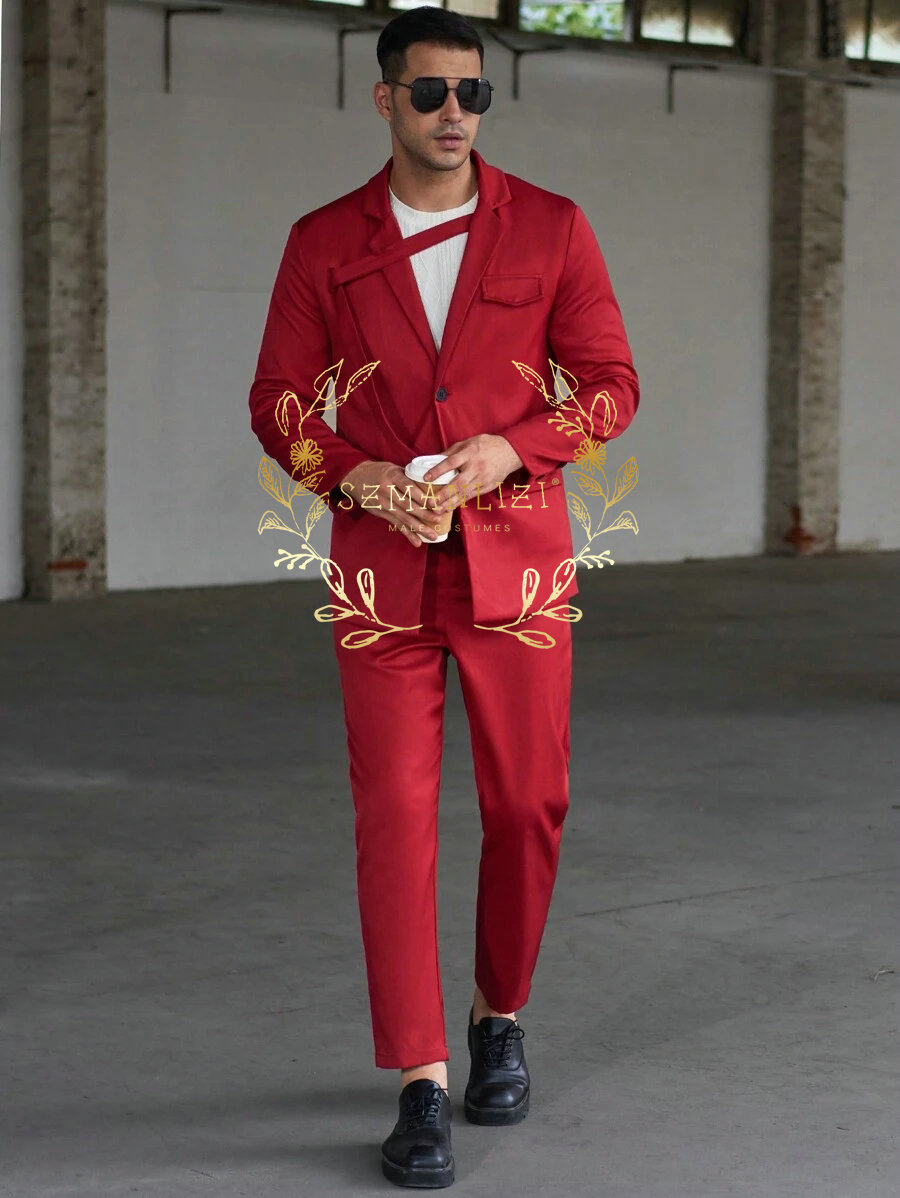 Fashionable Casual Men's Suits – обзор и цена Men Formal Wear Red