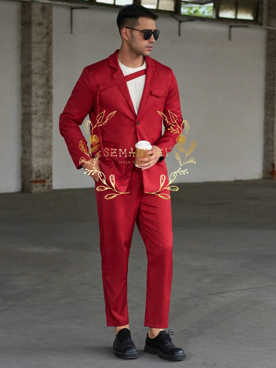 Fashionable Casual Men's Suits – обзор и цена Men Formal Wear Red
