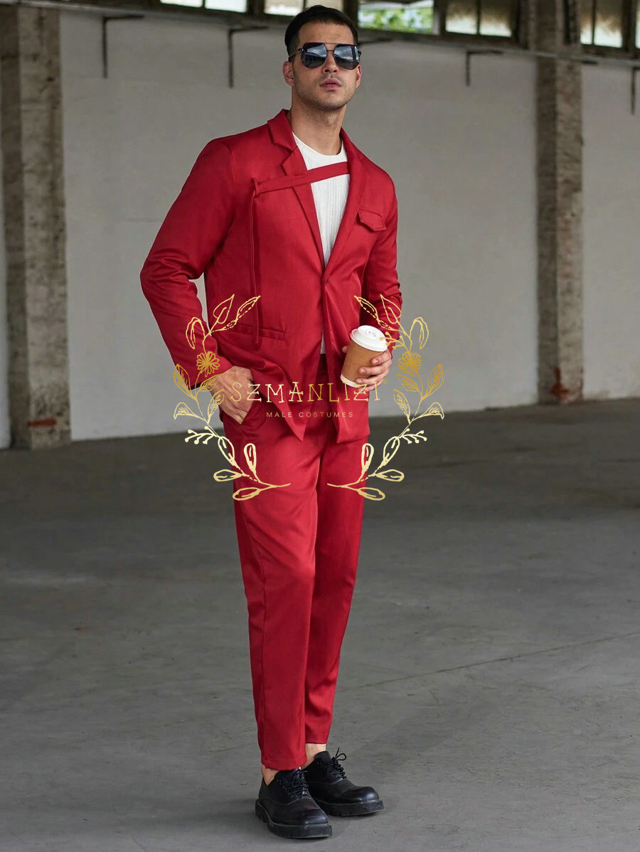 Fashionable Casual Men's Suits – обзор и цена Men Formal Wear Red