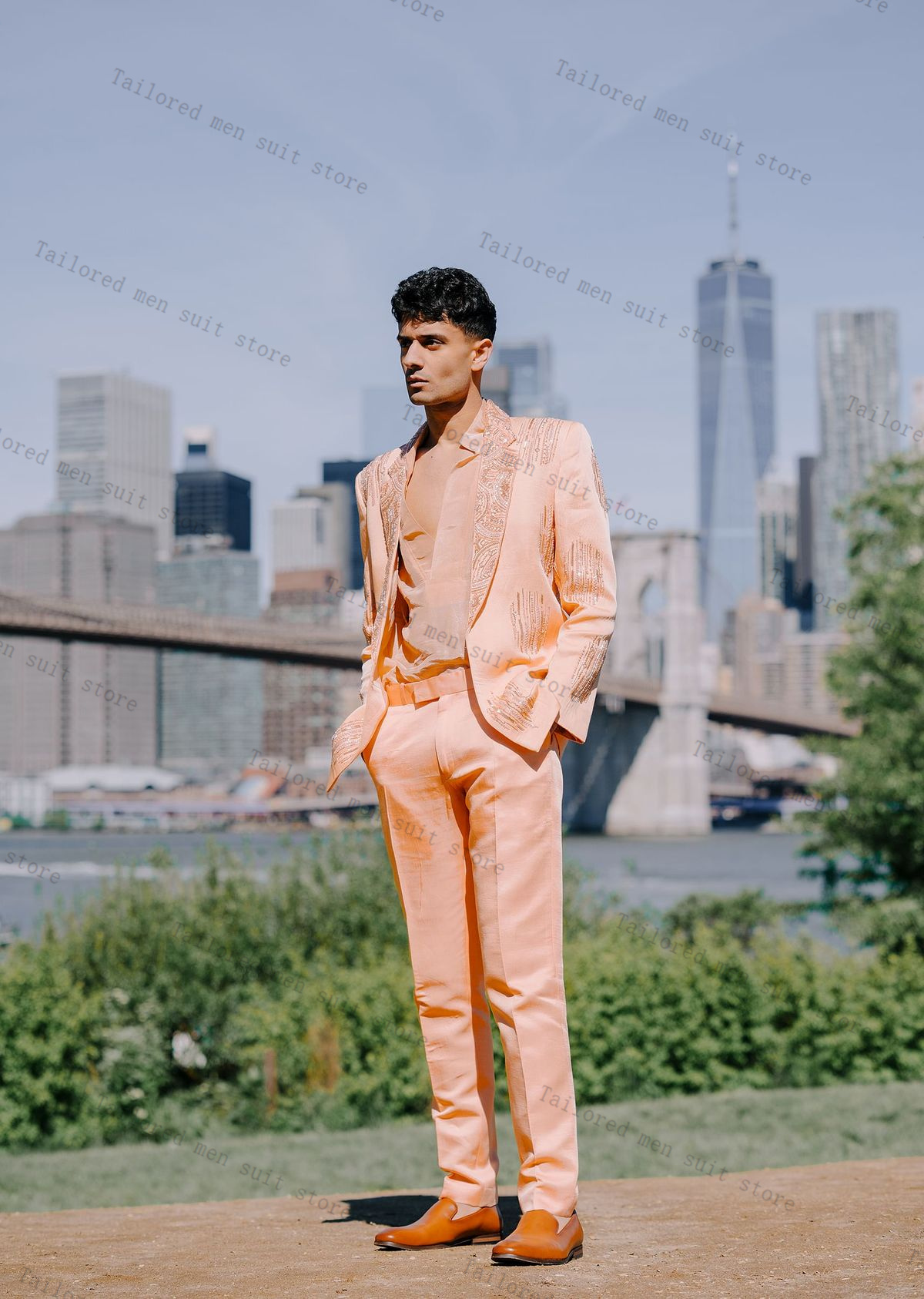 Luxury Crystals Men Suits Set  – обзор и цена Men Formal Wear Wedding Guest