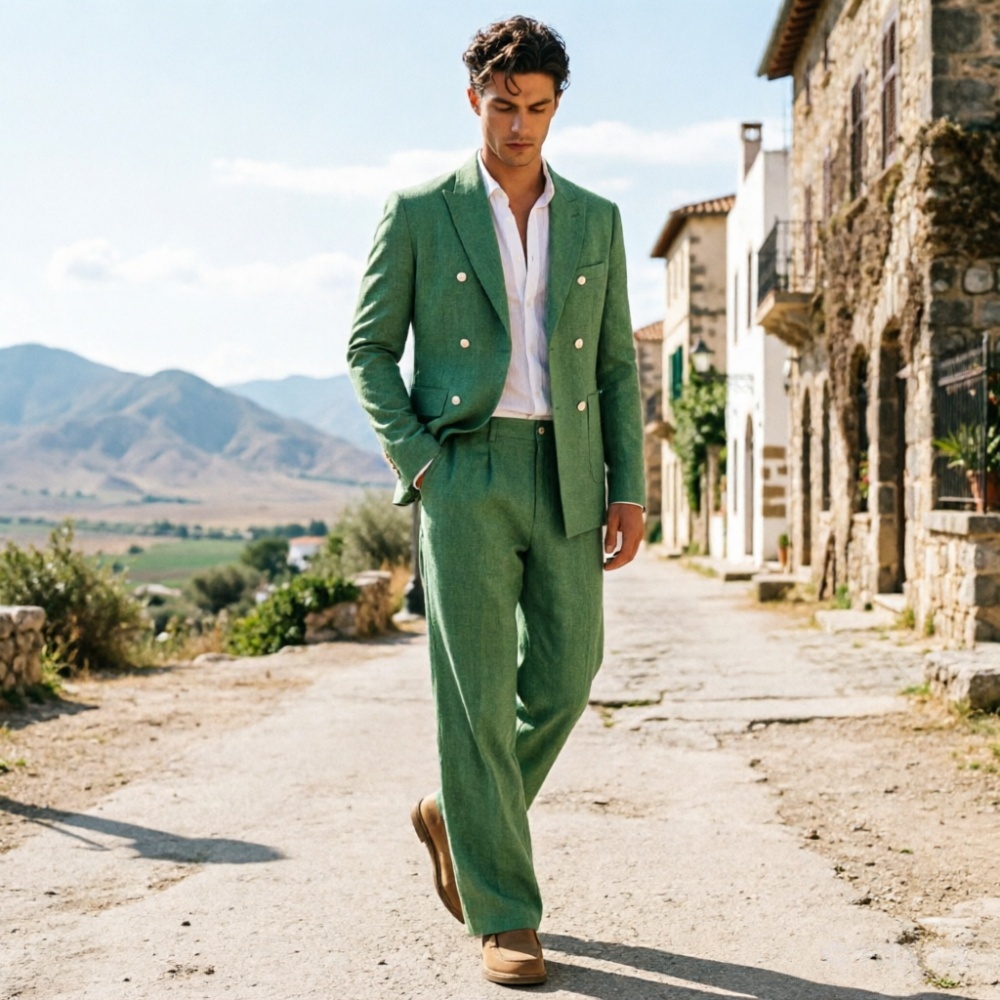 Sage Green Linen Men Suits Rel – обзор и цена Men Formal Wear Wedding Guest